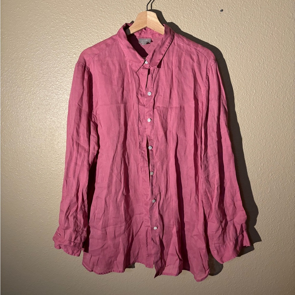 J. Jill Pink Linen Shirt